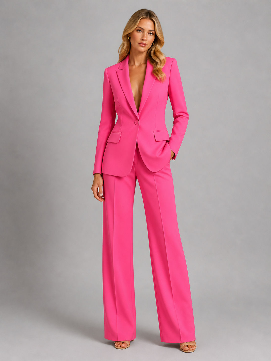 Wide Leg Trousers Co-ord Set – Smart Two-Piece for Women
