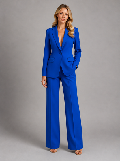 Wide Leg Trousers Co-ord Set – Smart Two-Piece for Women