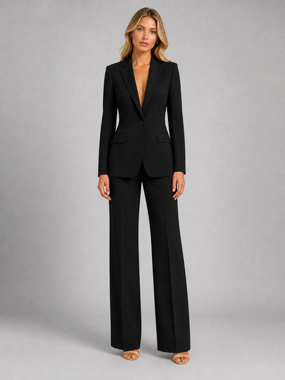 Wide Leg Trousers Co-ord Set – Smart Two-Piece for Women