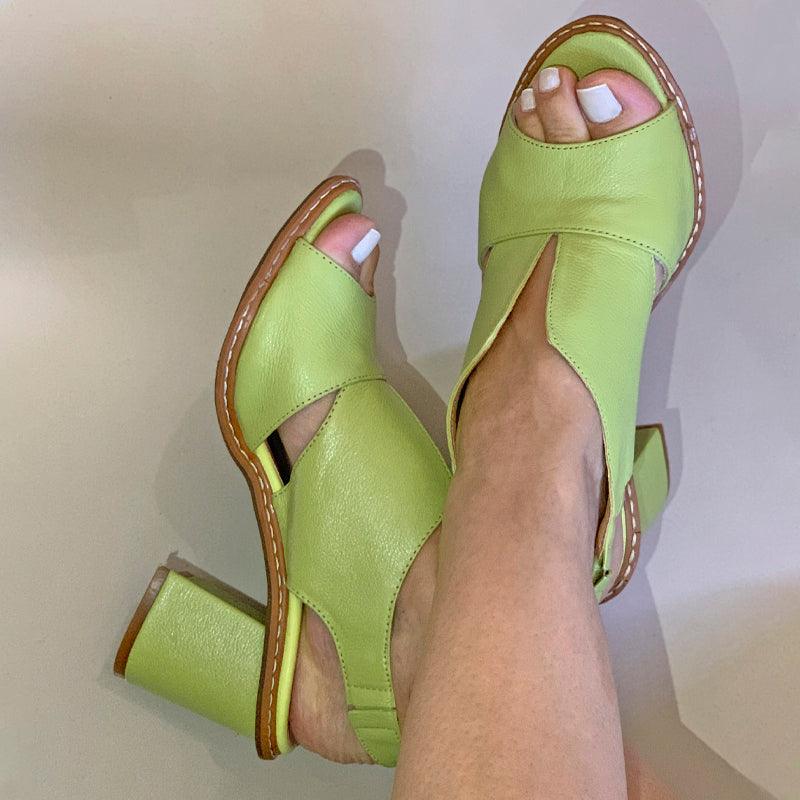 Block Heel Sandals with Ankle Strap for Women