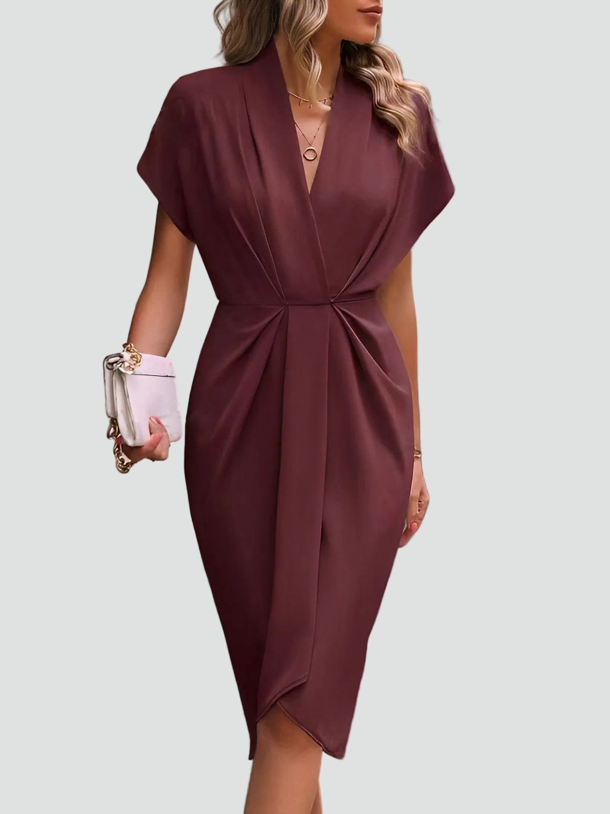 Wrap Dress with Flowy Skirt and Regular Fit for women