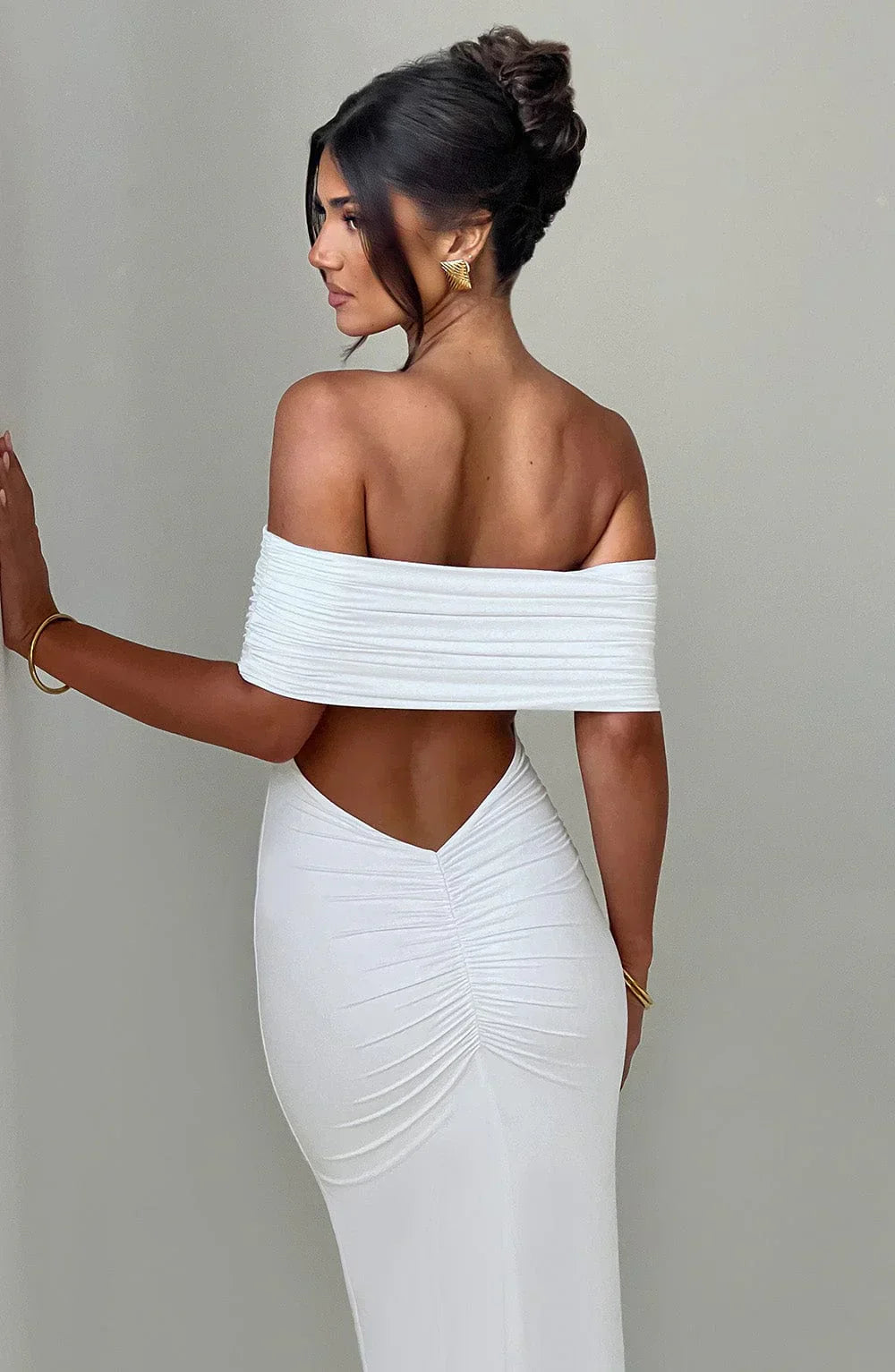 Backless Full-Length Elegant Maxi Dress with Flowing for Women