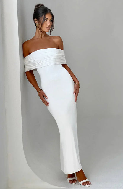 Backless Full-Length Elegant Maxi Dress with Flowing for Women