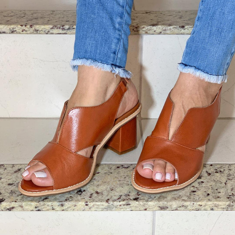 Block Heel Sandals with Ankle Strap for Women