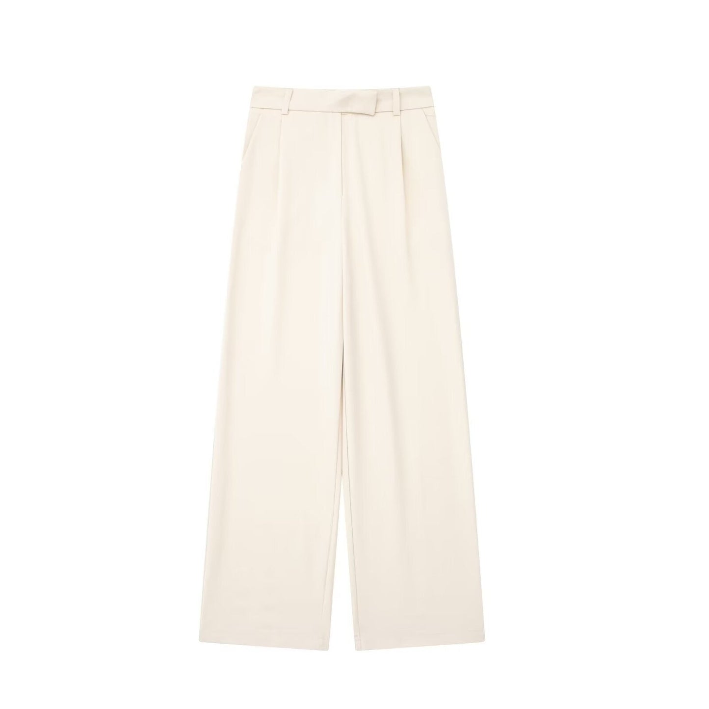 Wide Leg Trousers with Straight Hem for Women