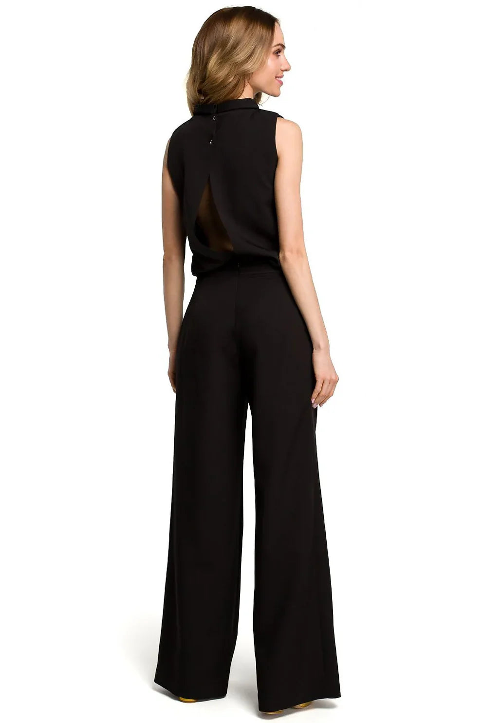 Silk Flowing Wide Leg Jumpsuit with Sleeveless for Women