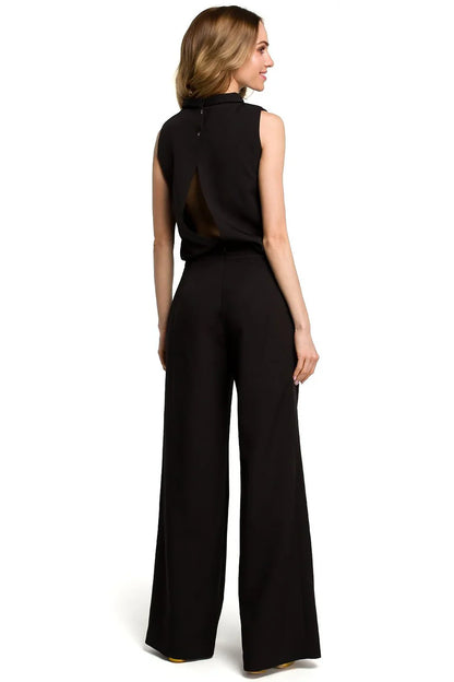 Silk Flowing Wide Leg Jumpsuit with Sleeveless for Women