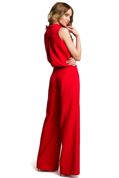 Silk Flowing Wide Leg Jumpsuit with Sleeveless for Women