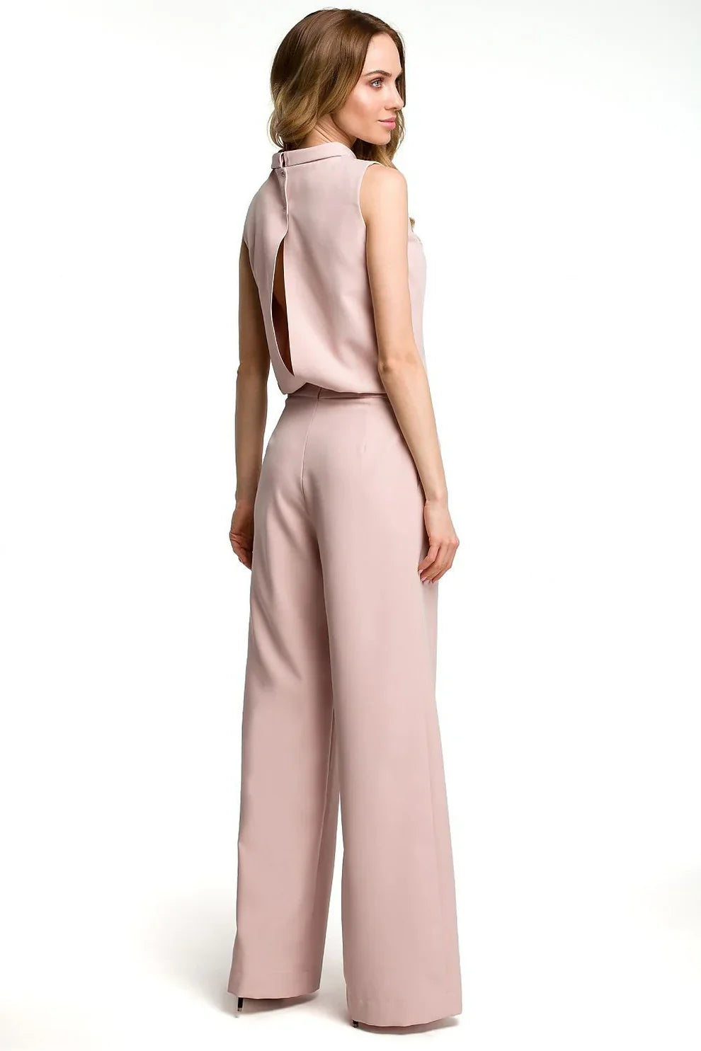 Silk Flowing Wide Leg Jumpsuit with Sleeveless for Women