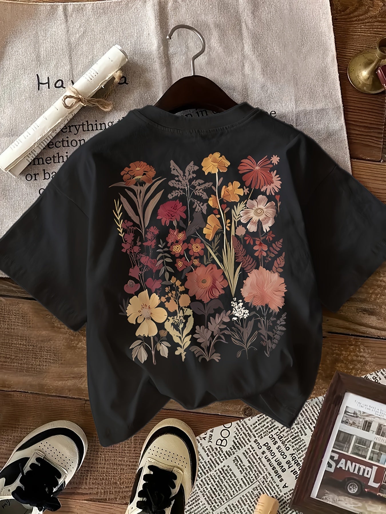 Floral Casual Short Sleeve T-Shirt for Women