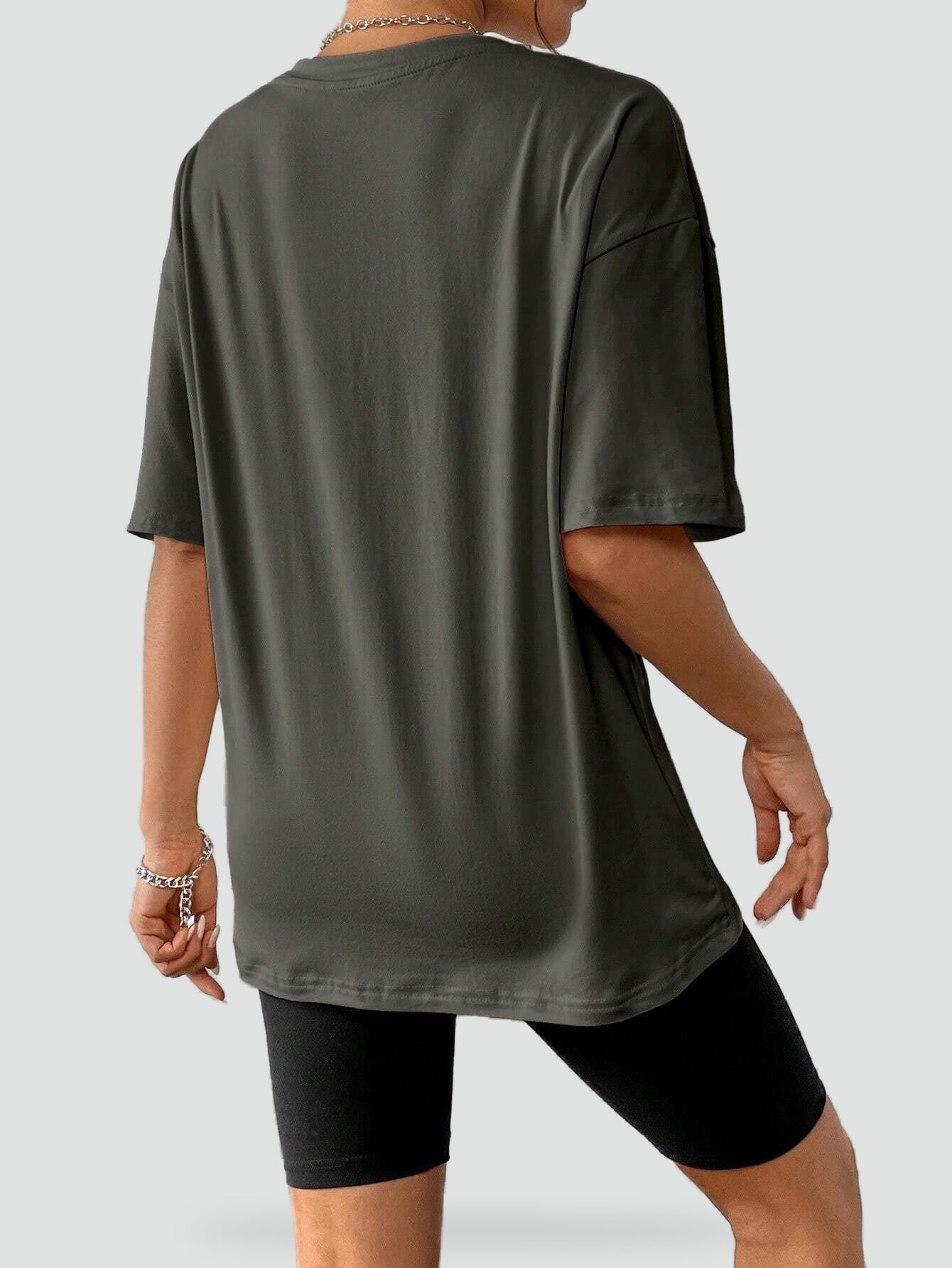 Printed Loose Fit Top with Relaxed Silhouette for Women