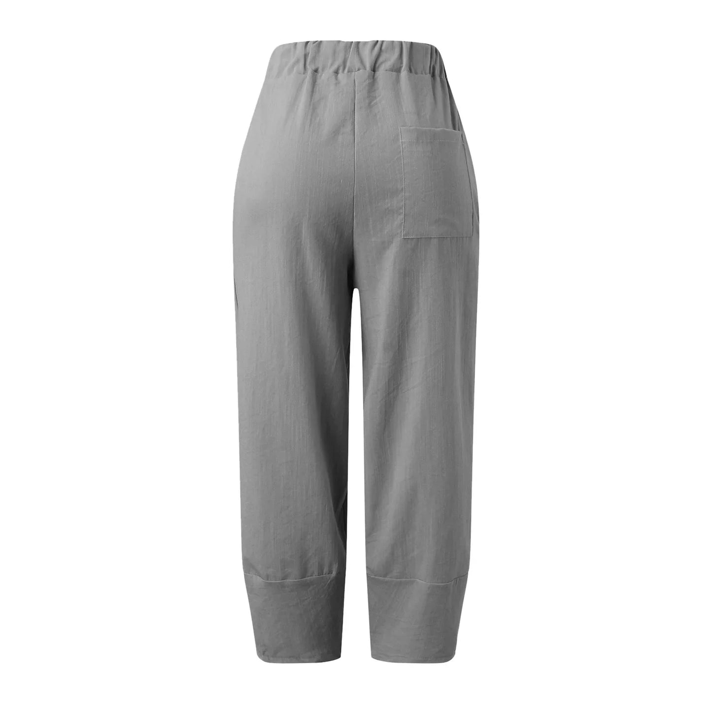 Wide Leg Linen Trousers with Relaxed Fit for Women