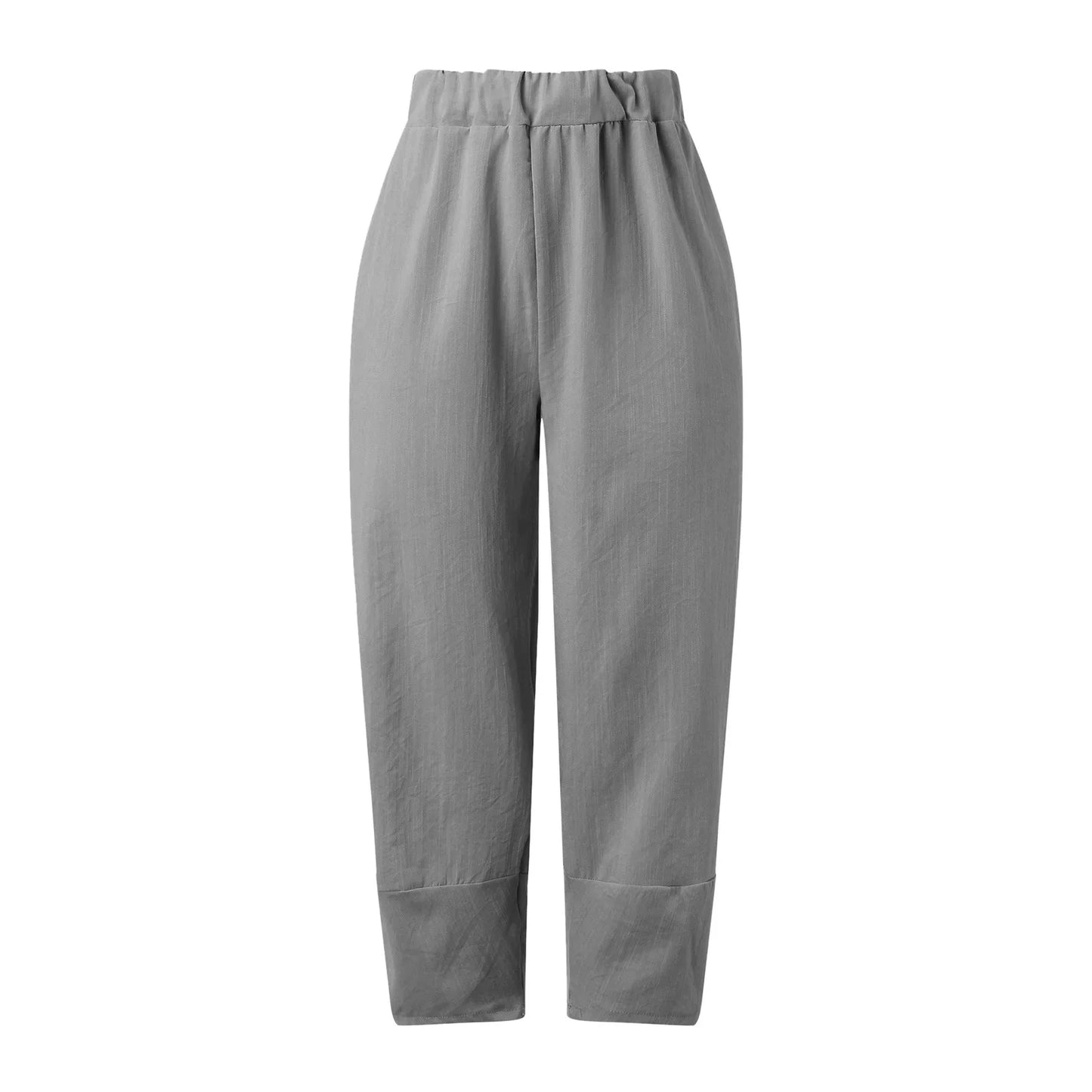 Wide Leg Linen Trousers with Relaxed Fit for Women