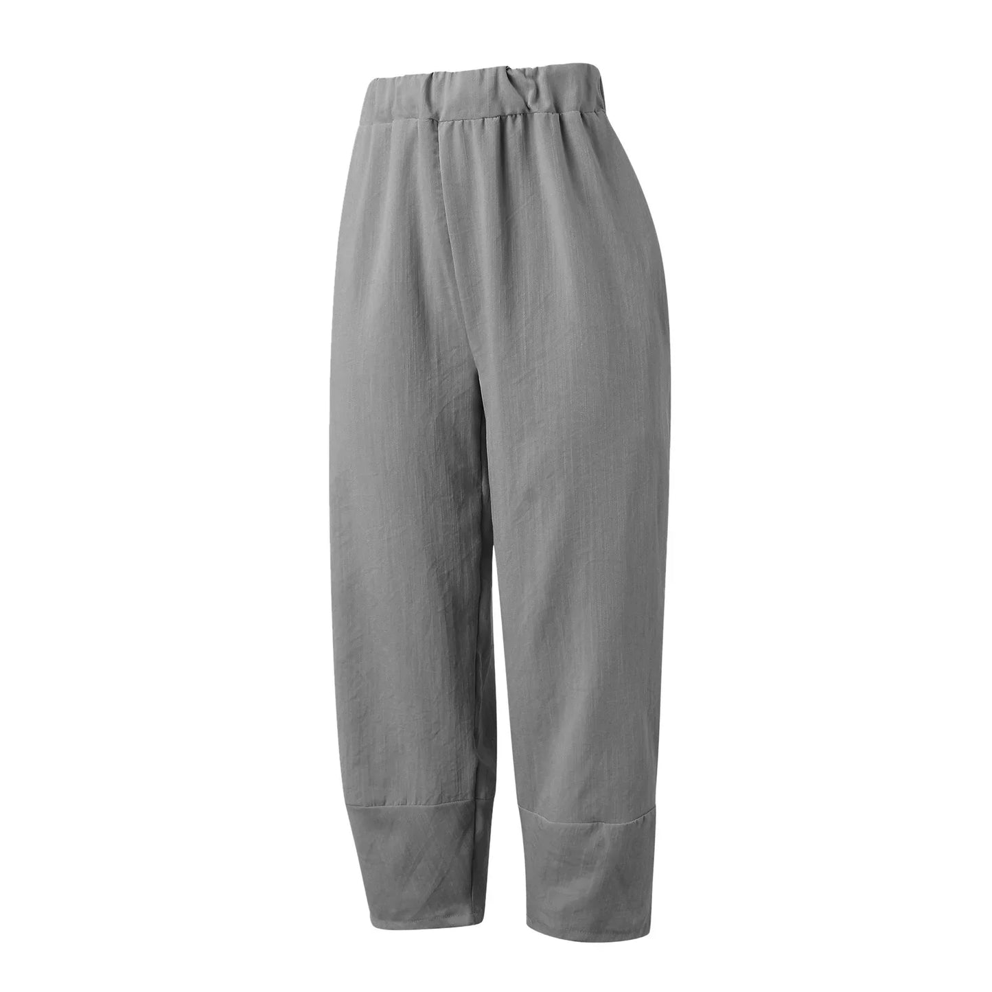 Wide Leg Linen Trousers with Relaxed Fit for Women