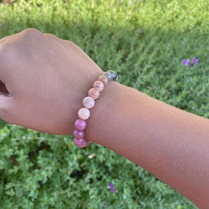 Rose quartz bead bracelet elastic string 8mm gemstone bracelet