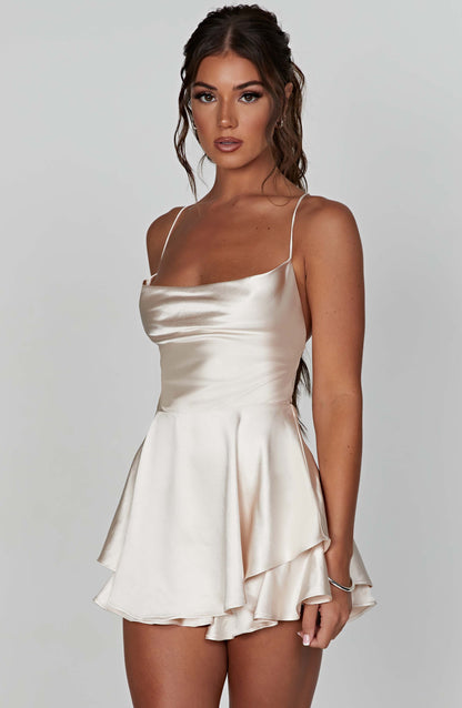 Satin Sleeveless Mini Dress for Women