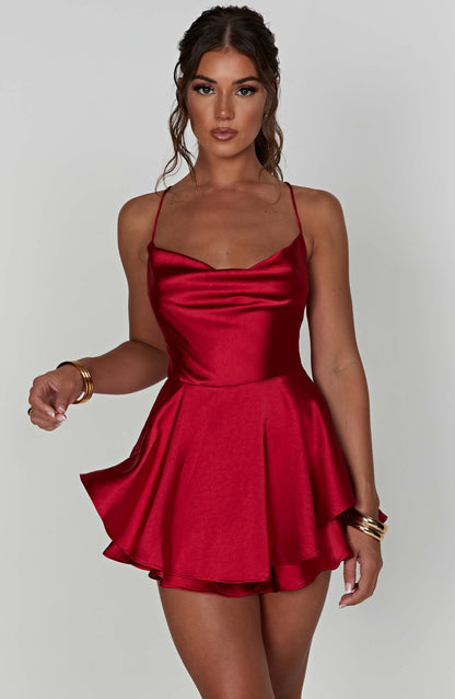 Satin Sleeveless Mini Dress for Women
