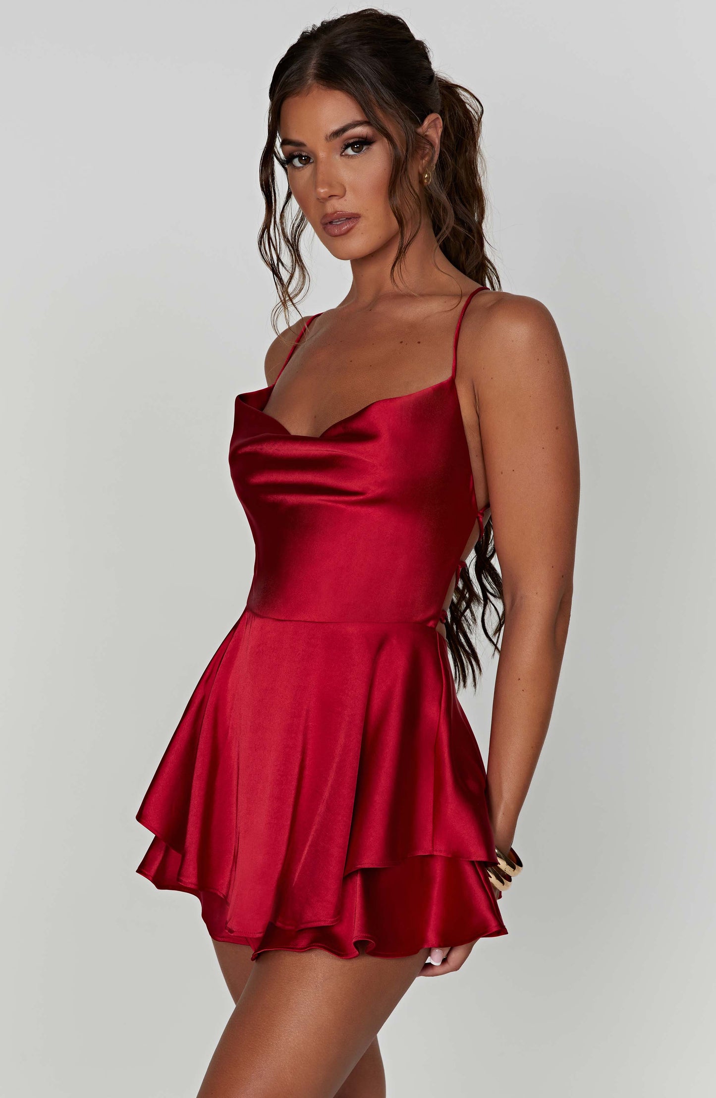 Satin Sleeveless Mini Dress for Women