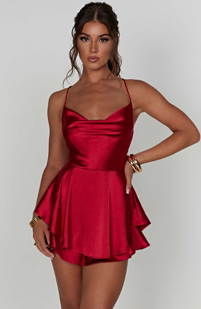 Satin Sleeveless Mini Dress for Women