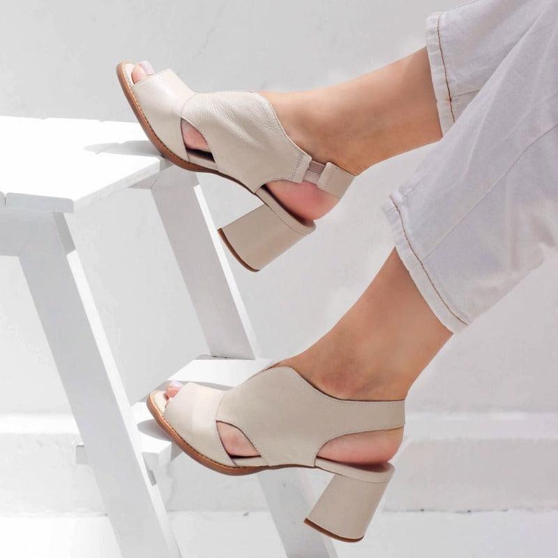 Block Heel Sandals with Ankle Strap for Women