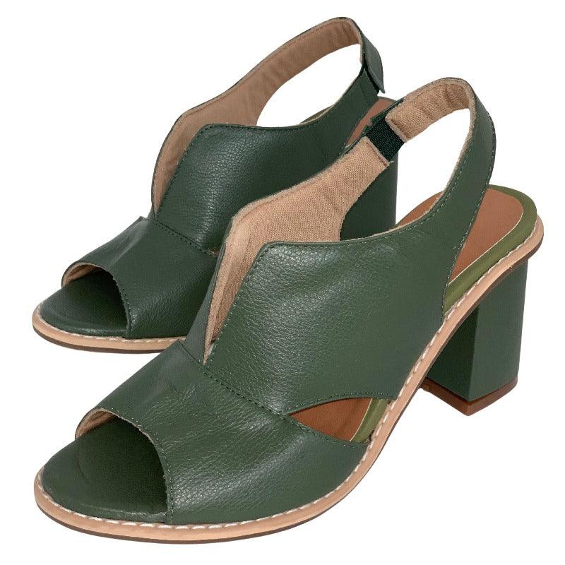 Block Heel Sandals with Ankle Strap for Women