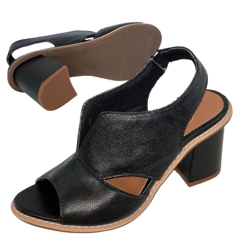 Block Heel Sandals with Ankle Strap for Women