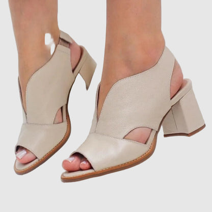 Block Heel Sandals with Ankle Strap for Women