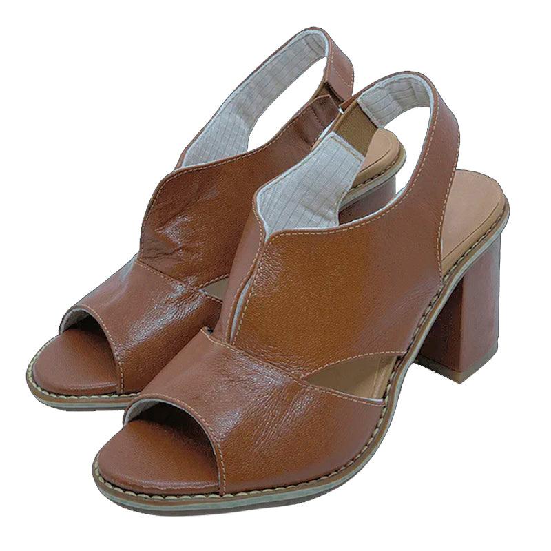 Block Heel Sandals with Ankle Strap for Women