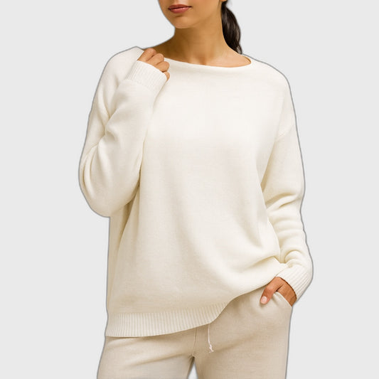 Knit Ribbed Oversized Loose Fit Sweater with Long Sleeve for Women