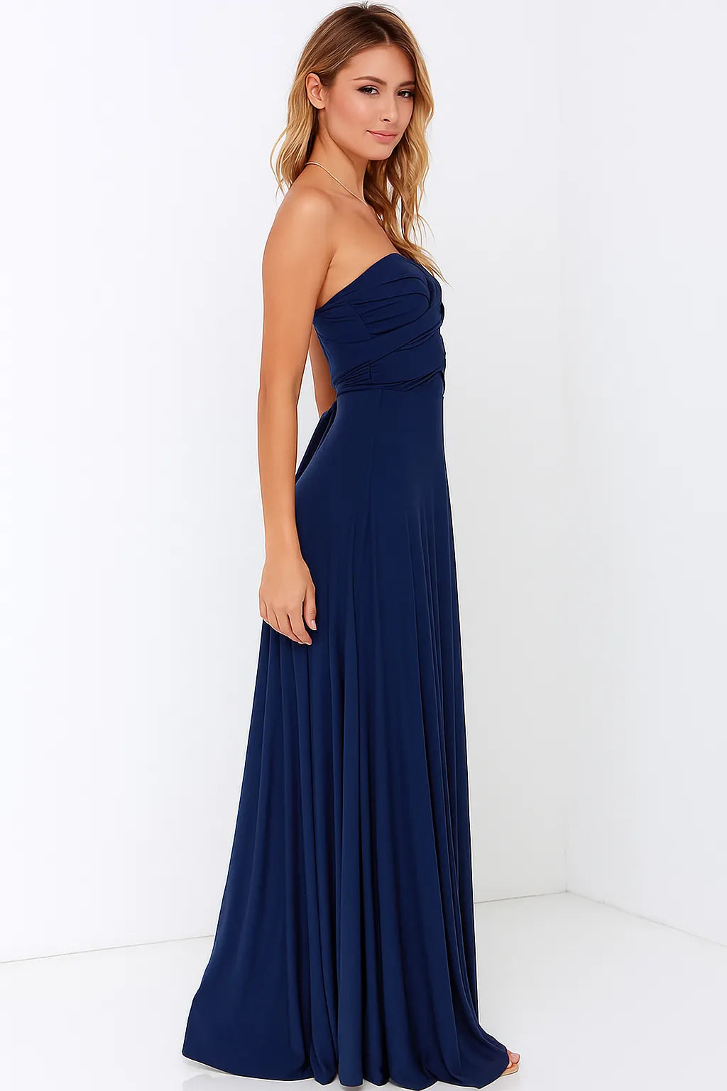 Fitted Full-Length Evening Maxi Dress with Sleeveless for Women