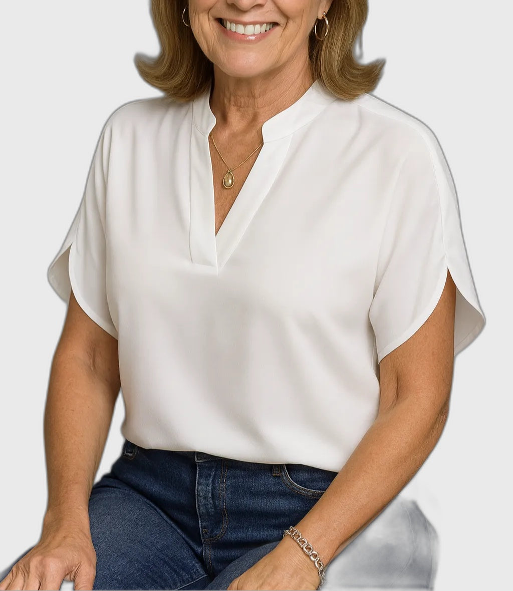 V-Neck Long Sleeve Blouse for Women