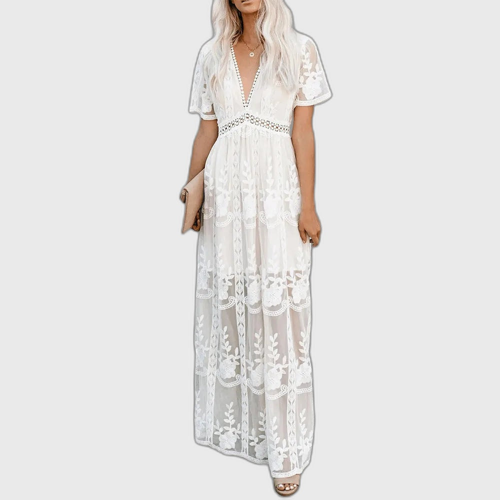 Flowing Full-Length Elegant Maxi Dress for Women
