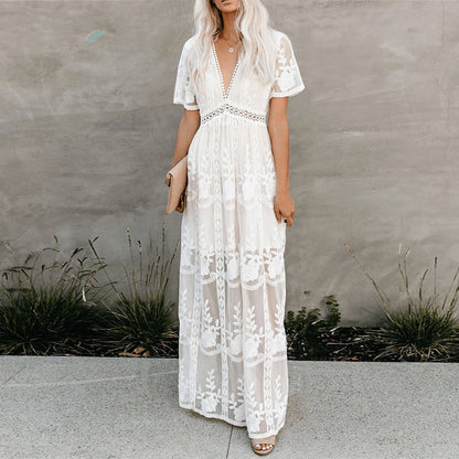 Flowing Full-Length Elegant Maxi Dress for Women
