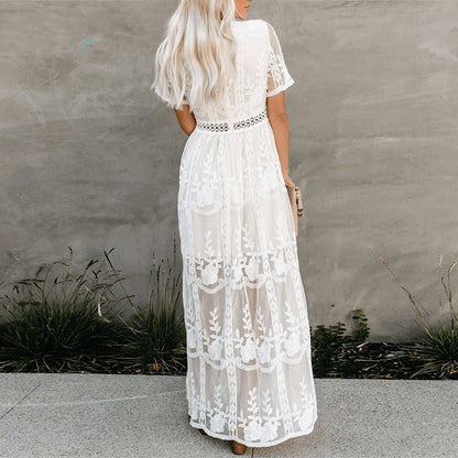 Flowing Full-Length Elegant Maxi Dress for Women