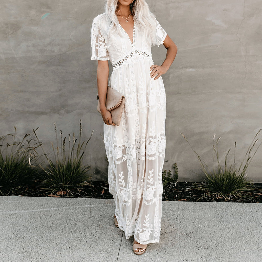 Flowing Full-Length Elegant Maxi Dress for Women