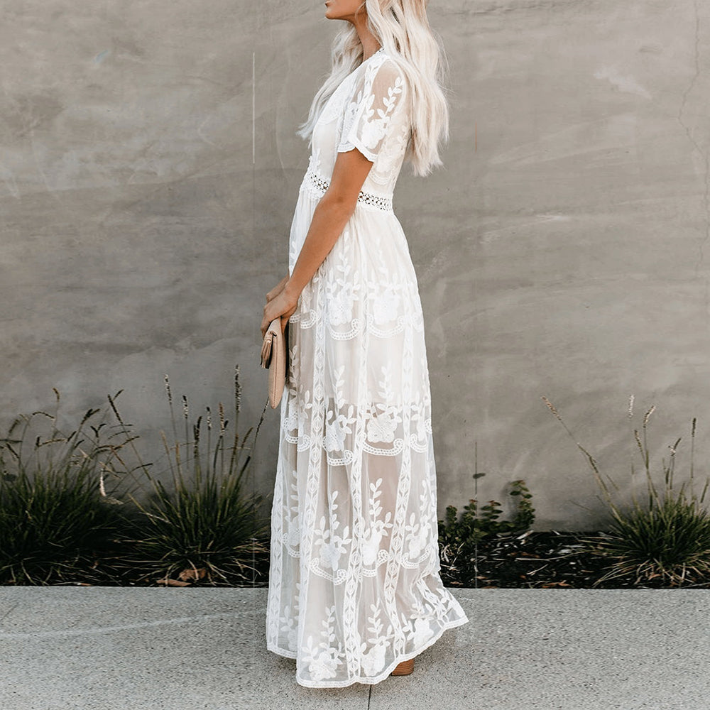 Flowing Full-Length Elegant Maxi Dress for Women