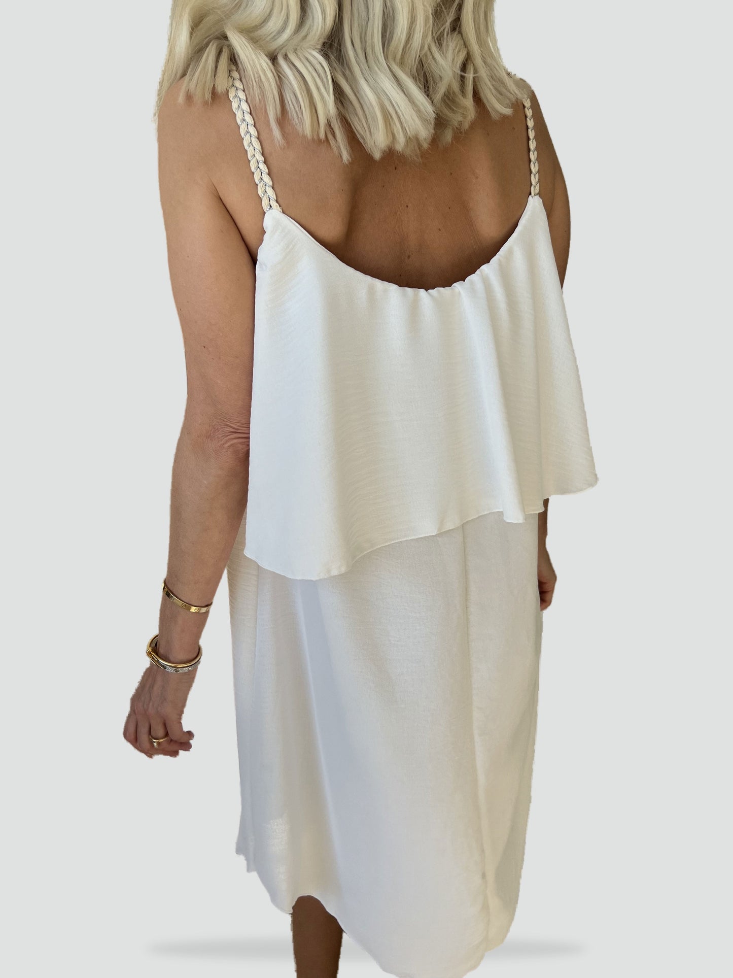 Midi Dress with Straps and Sleeveless Cut for Women